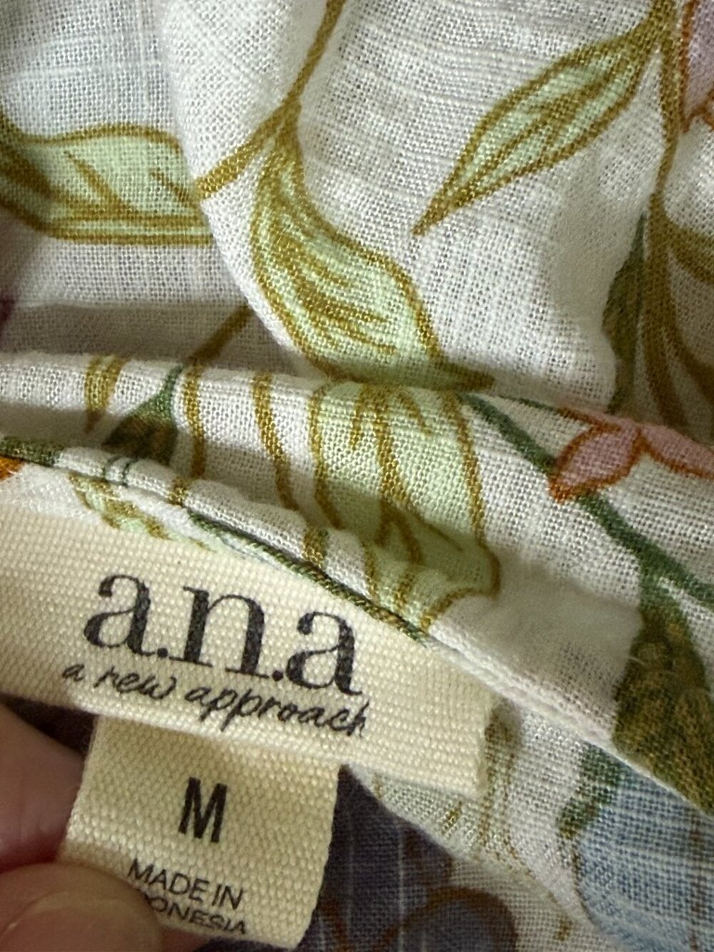 ana Blouse Shirt Top Peplum Puff Sleeve Peplum Button Front Floral M - Picture 6 of 7